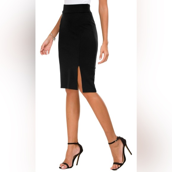 Urban CoCo Women's Knee Length Stretch Pencil Skirt High Waisted Size Medium - Picture 5 of 9